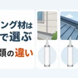 シーリング材は場所で選ぶと示す3種類比較のイラスト
