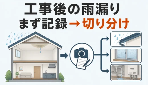 リノベーション後の雨漏り原因は？まず確認する順番と断熱・間取り変更の影響