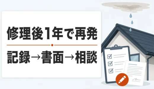 屋根修理後1年以内に雨漏りが再発したら？業者が対応しないときの5手順